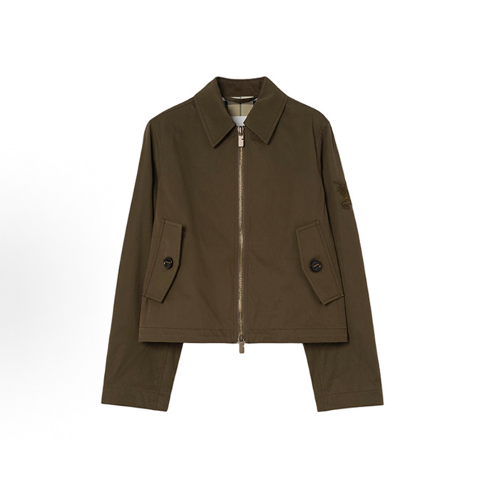 burberry ekd embroidered gabardine harrington jacket
